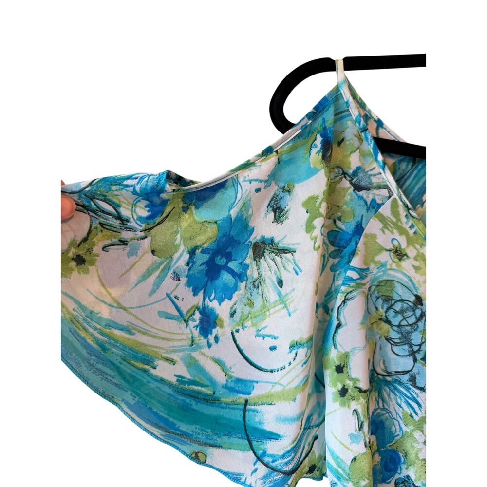 Y2K Wet Seal Boho Chic: Sheer Floral Cold-Shoulder Blouse, Smocked Waist, Small - Picture 5 of 8